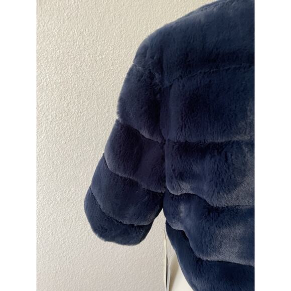 Eliza J Jacket Cropped Faux Fur Tiered Evening Holiday - Picture 9 of 11